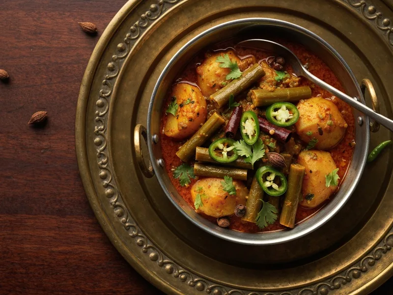 Bhee Aloo (Lotus Stem and Potato Curry)